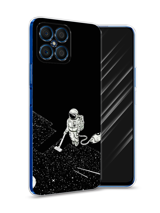 

Чехол Awog на Honor X8 "Космонавт с пылесосом", Белый, 6107650-4