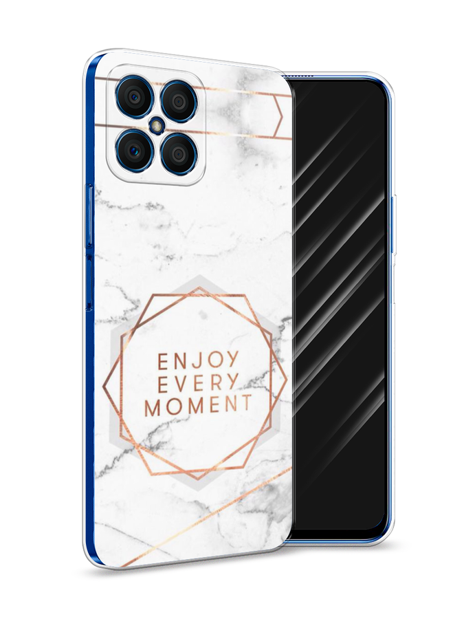 

Чехол Awog на Honor X8 "Enjoy every moment мрамор", Белый;розовый;серый, 6107650-7