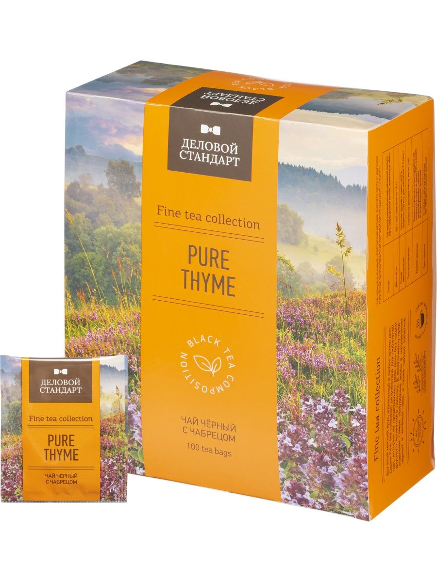 Чай Деловой Стандарт Pure thyme черн.с чабрецом 100 пакx2гр