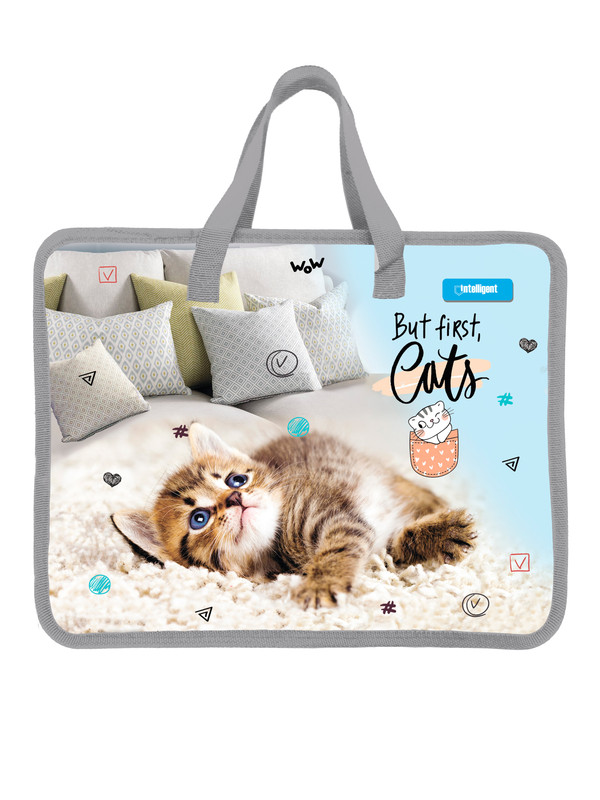 

Папка Intelligent CT-76305 "Уютный котик" А4 325479, Серый, CT-76305