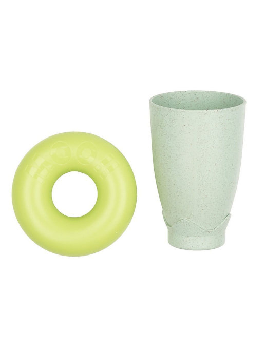 фото Набор держатель зубных щёток пончик + стакан (цвет: зеленый ) markethot