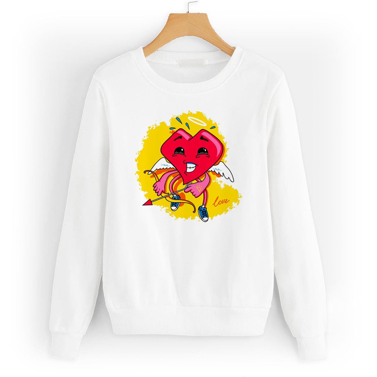 

Свитшот белый CoolPodarok Плачущие сердце, W0151406