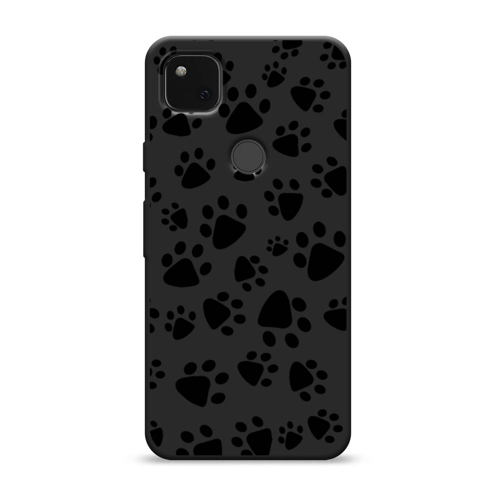 

Матовый силиконовый чехол "Лапки черные" на Google Pixel 4A