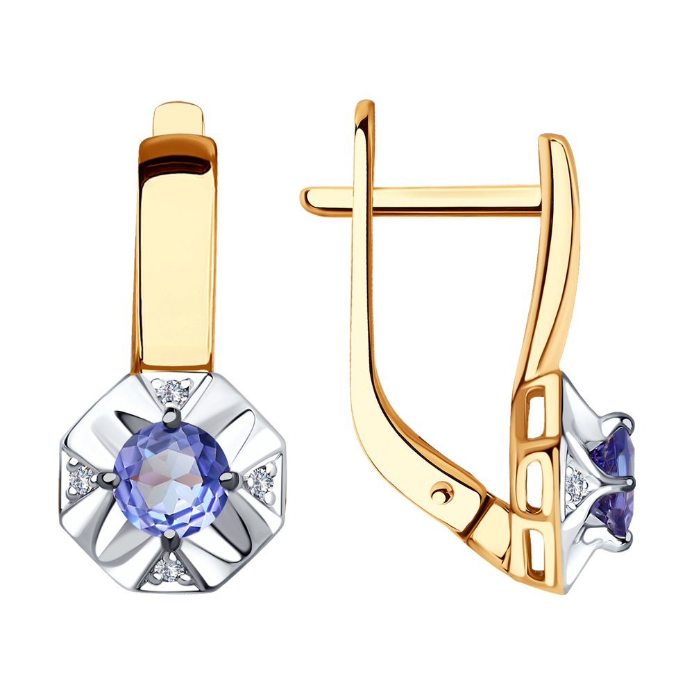 

Серьги из красного золота SOKOLOV Diamonds 6024050, бриллиант/танзанит, 6024050