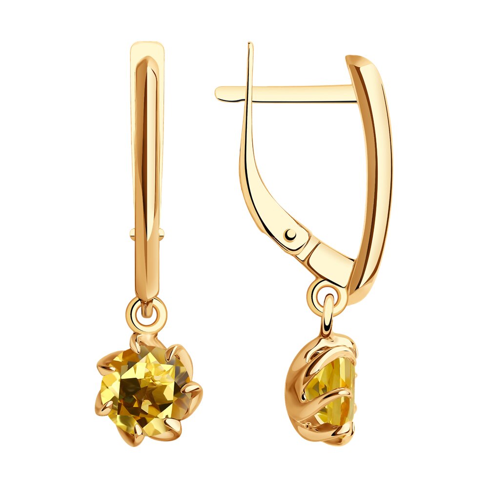 

Серьги из красного золота с цитрином Diamant 51-321-01774-4, 51-321-01774-4
