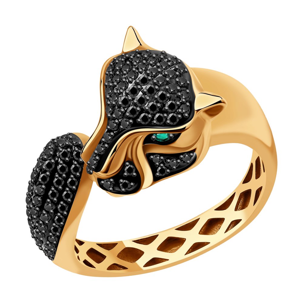 

Кольцо из золота р. 18 SOKOLOV Diamonds 3010580, бриллиант\изумруд, 3010580