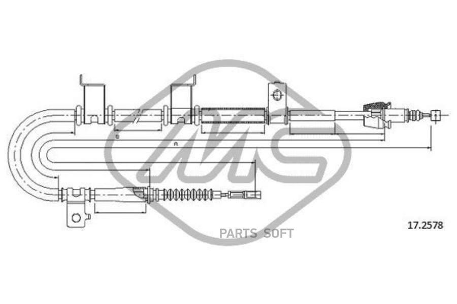 METALCAUCHO 82007 ТРОС РУЧНИКА I-30 ALL DX-RH 1шт 5870₽