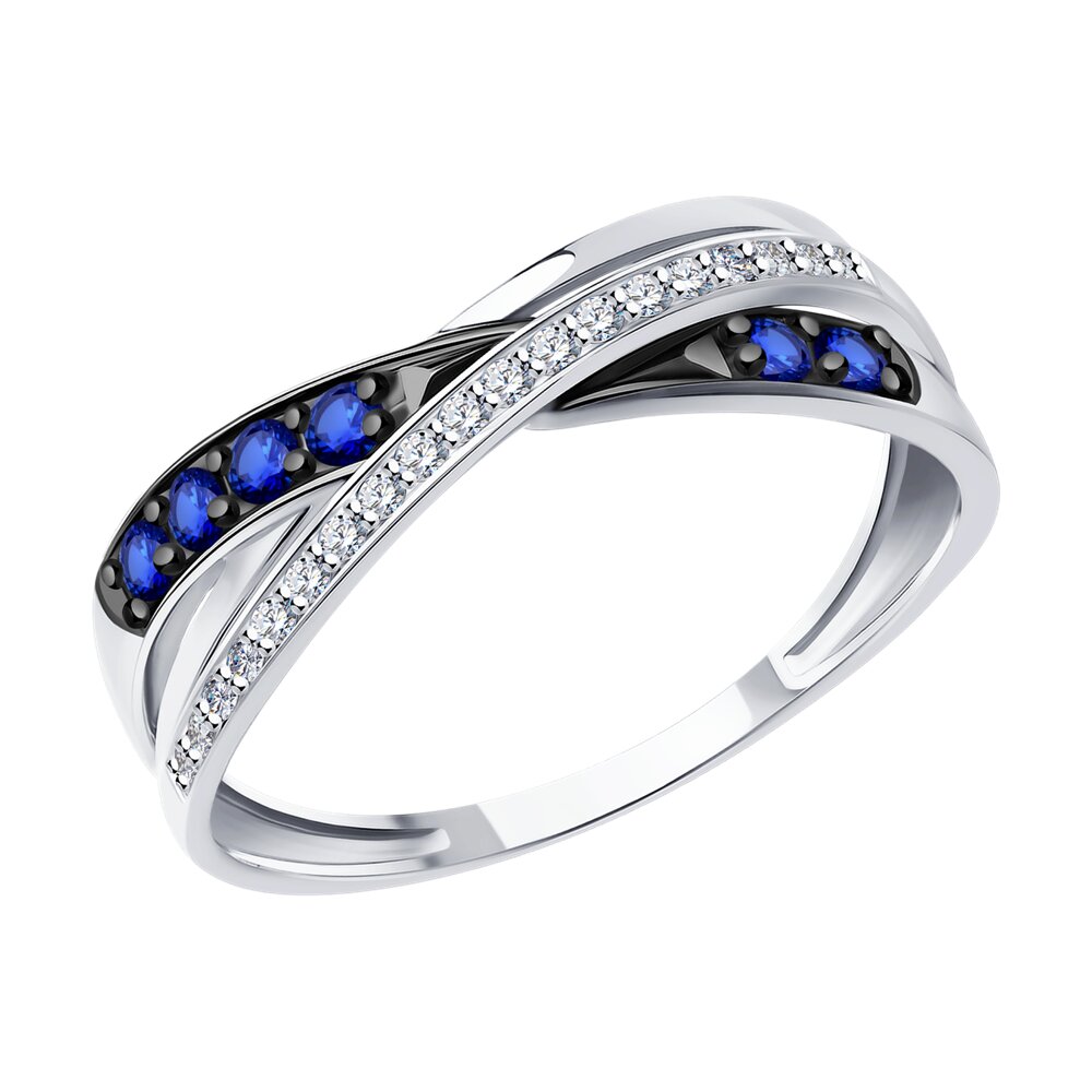 

Кольцо из золота р.  SOKOLOV Diamonds 2011267-3, бриллиант\сапфир, 2011267-3