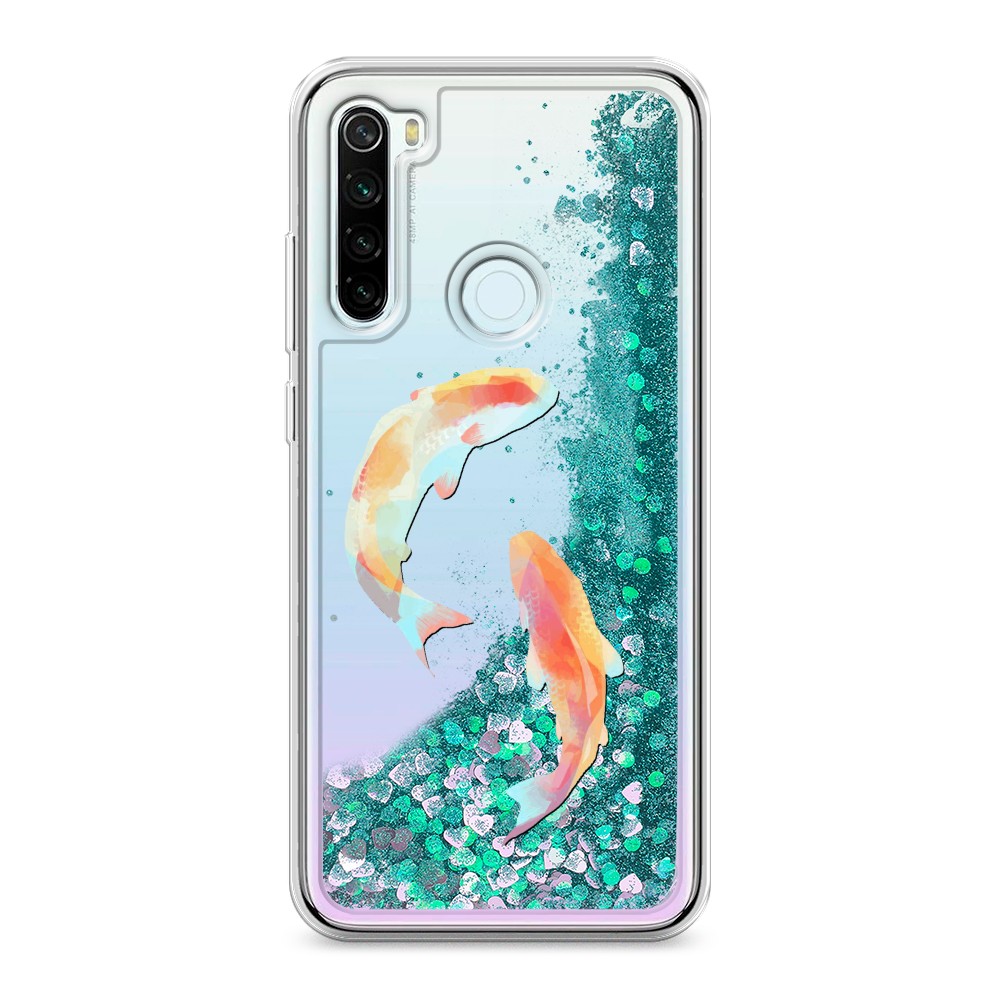 

Жидкий чехол с блестками "Акварельные карпы" на Xiaomi Redmi Note 8T