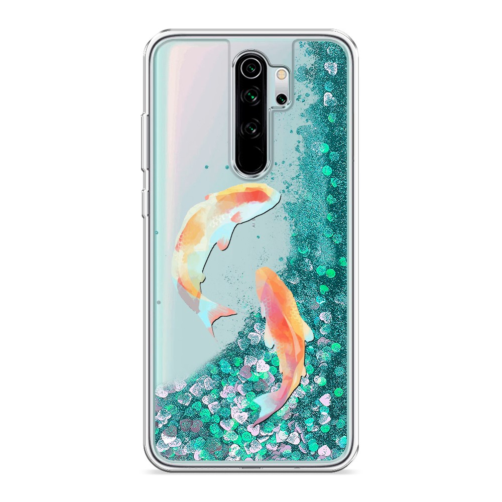 

Жидкий чехол с блестками "Акварельные карпы" на Xiaomi Redmi Note 8 Pro, 36695-1