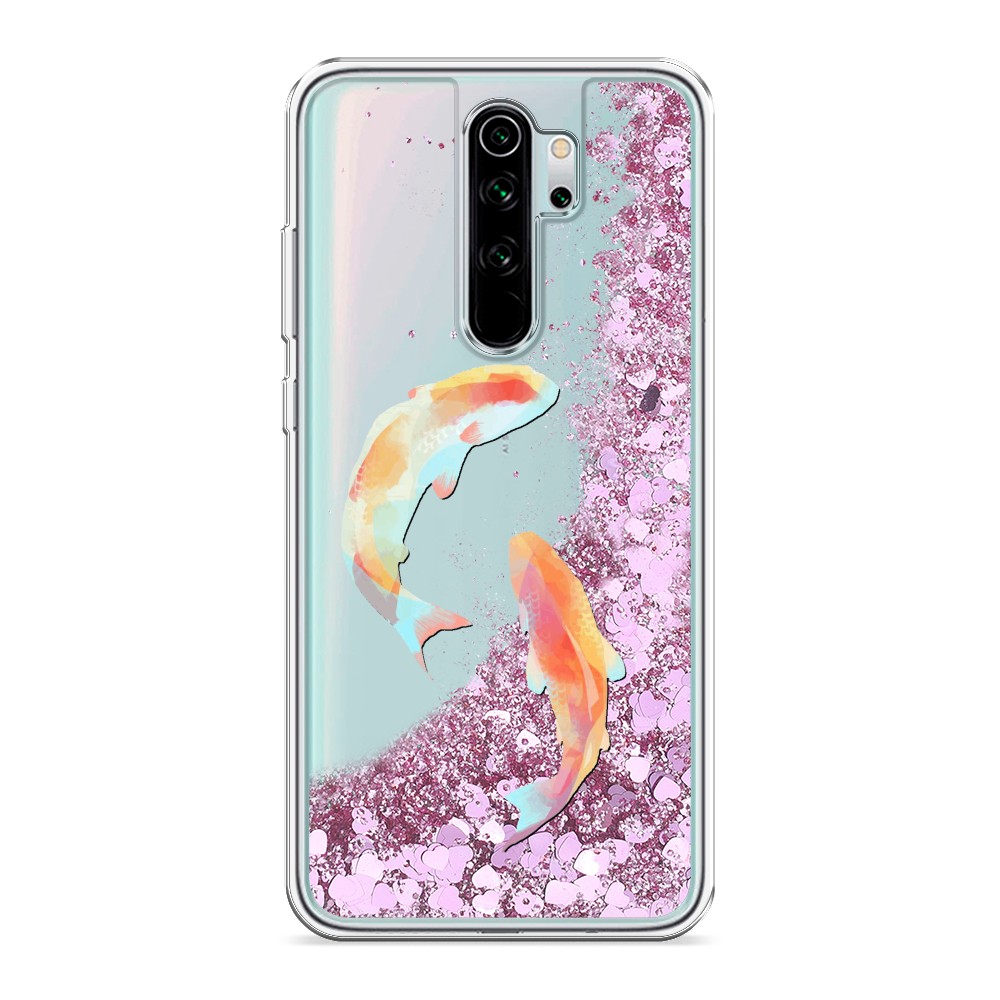 

Жидкий чехол с блестками "Акварельные карпы" на Xiaomi Redmi Note 8 Pro