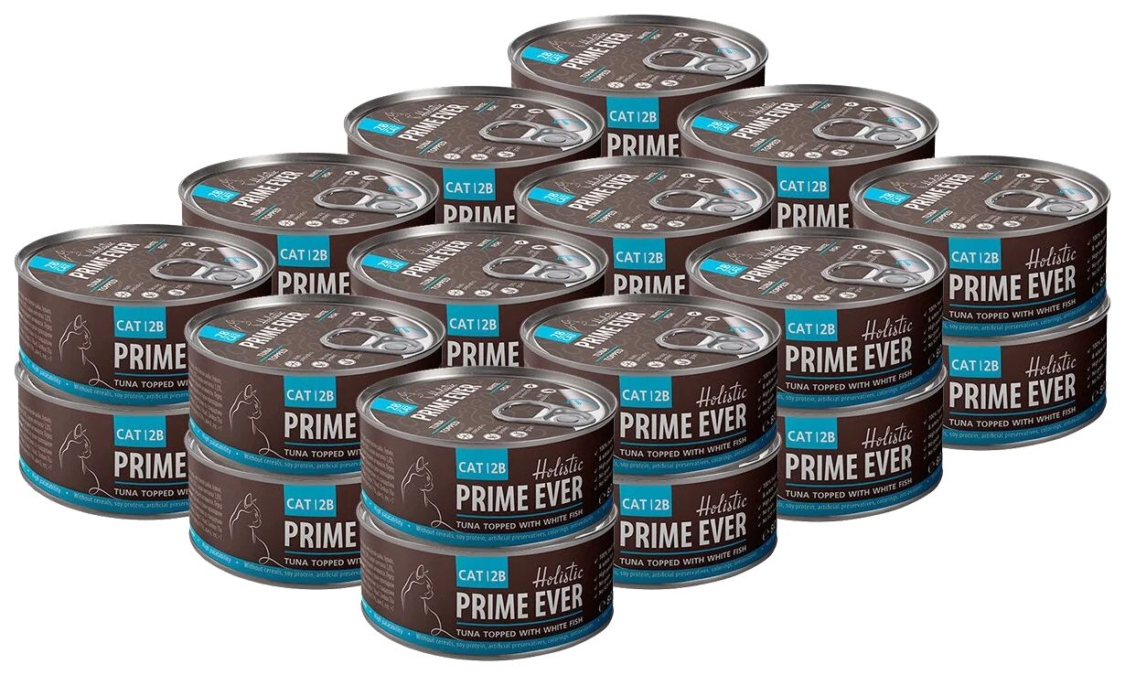 

PRIME EVER PRIME EVER TUNA TOPPED WITH WHITE FISH холистик для кошек и котят с тунцом и бе
