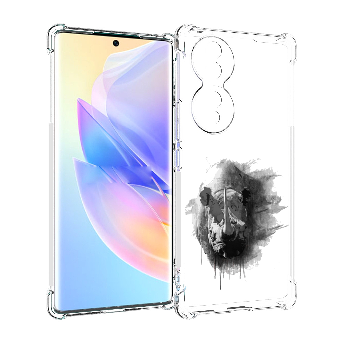 

Чехол MyPads носорог для Honor 70, Прозрачный, Tocco