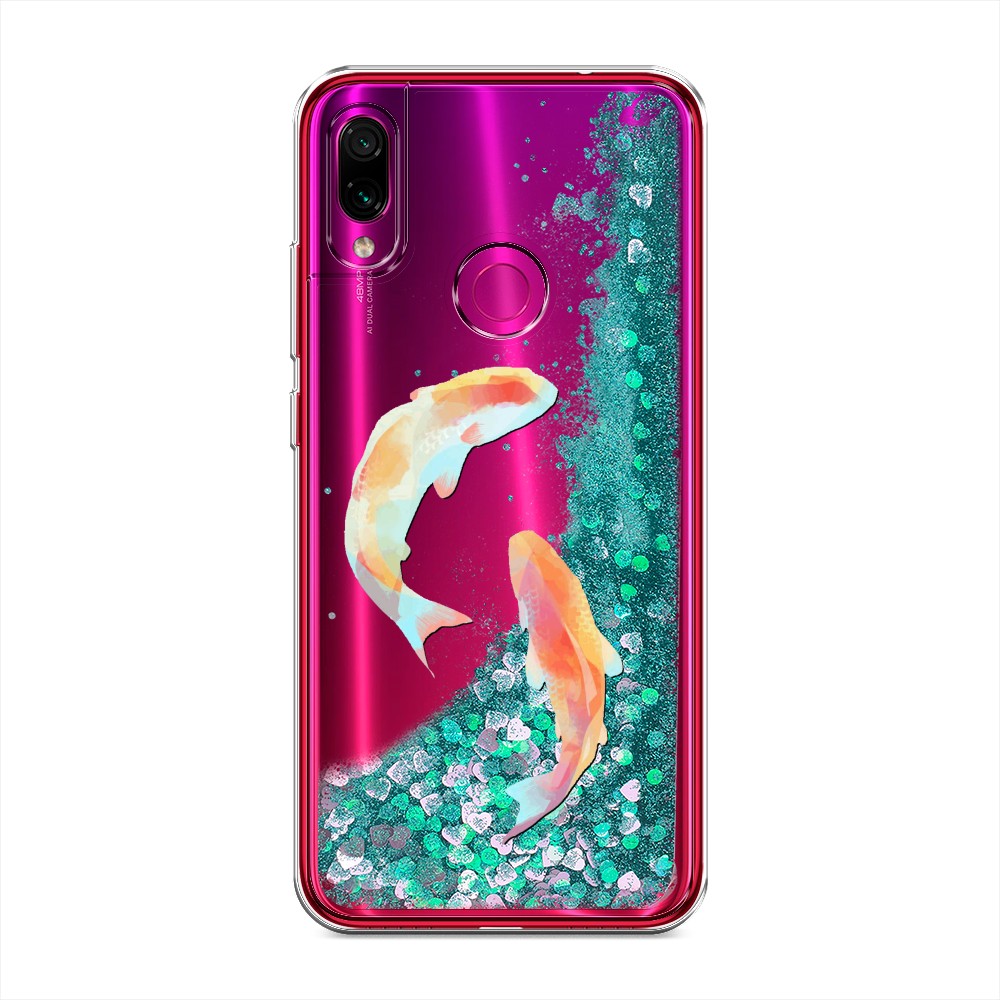 

Жидкий чехол с блестками "Акварельные карпы" на Xiaomi Redmi Note 7, 34795-1