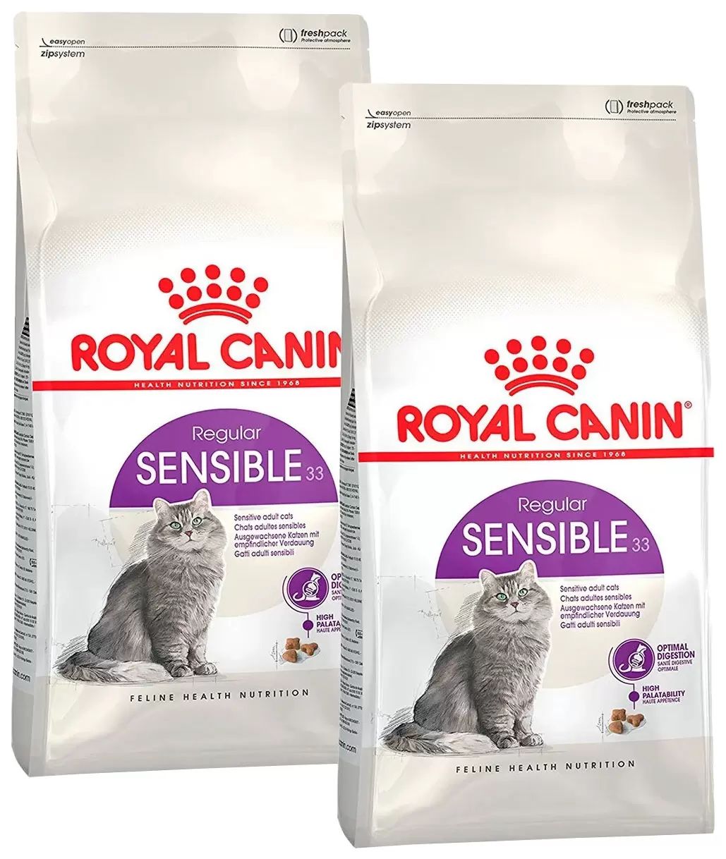 

Сухой корм для кошек ROYAL CANIN SENSIBLE 33, при аллергии, 2шт по 0,2кг