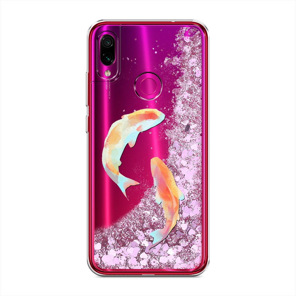 

Жидкий чехол с блестками "Акварельные карпы" на Xiaomi Redmi Note 7