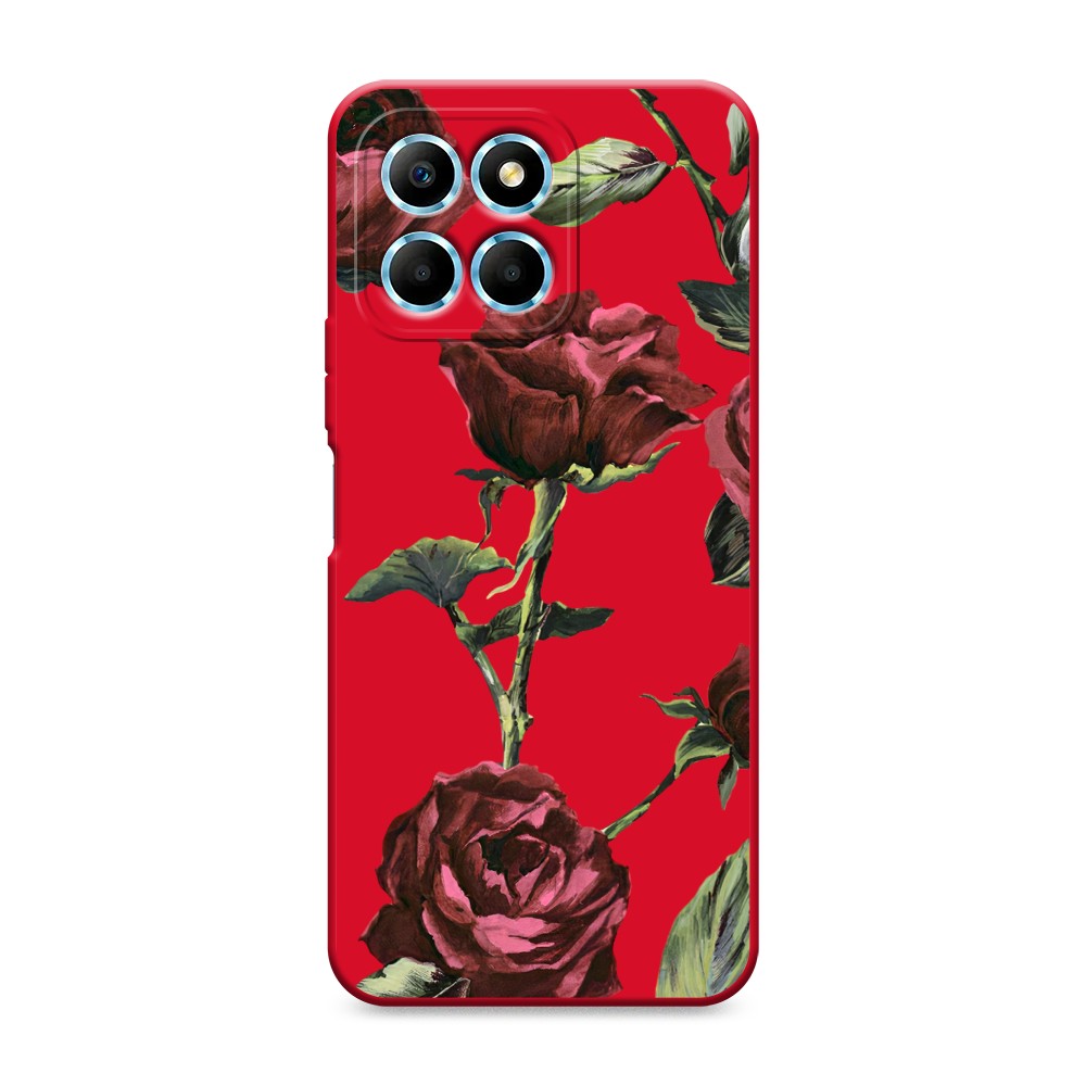 

Чехол Awog на Honor X6/X6s "Бордовые розы фон", Красный, 6120253-1