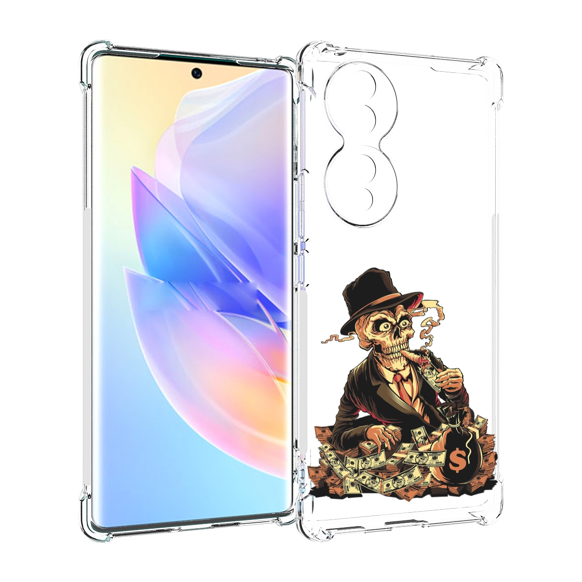 

Чехол MyPads нарисованный череп с сигаретой для Honor 70, Прозрачный, Tocco