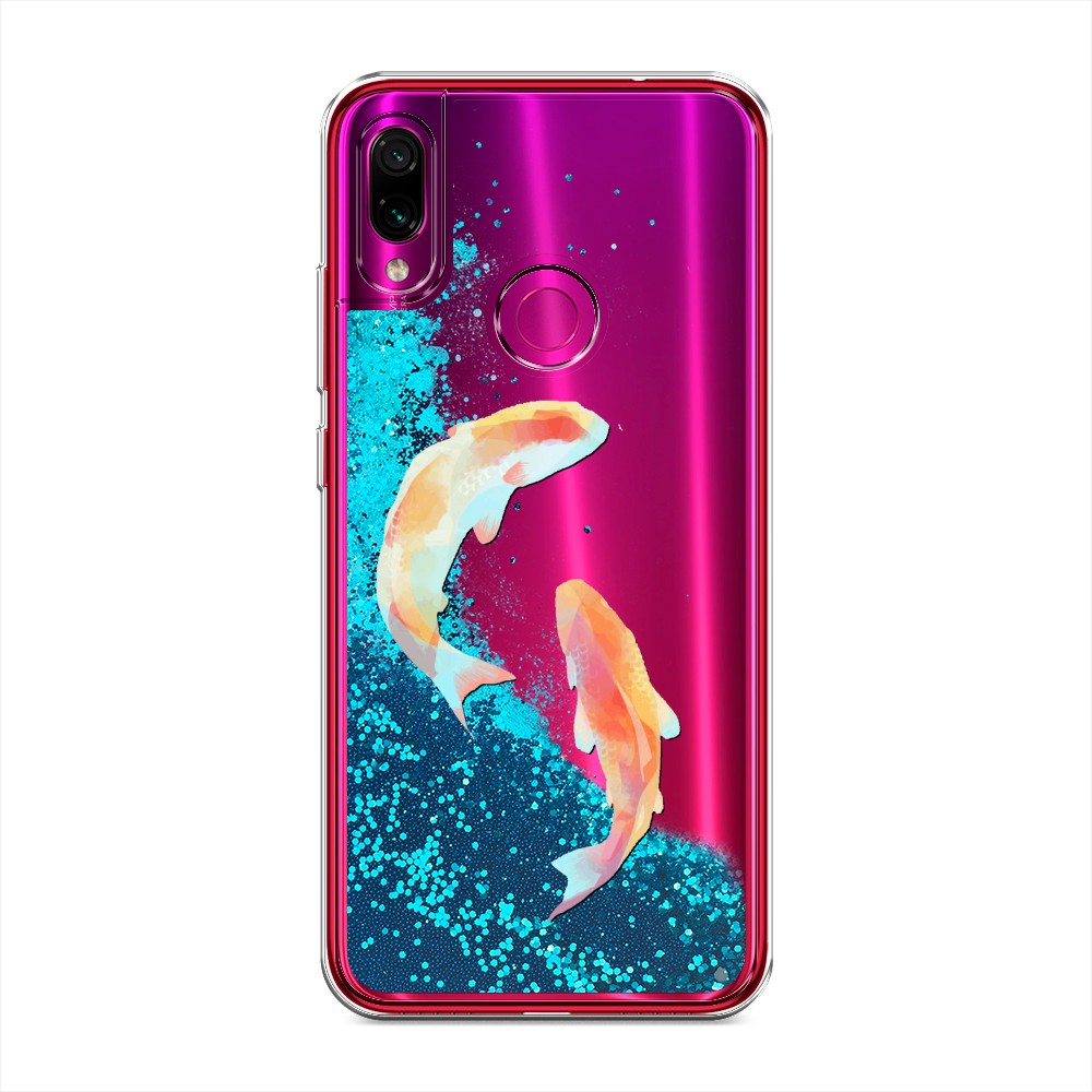 

Жидкий чехол с блестками "Акварельные карпы" на Xiaomi Redmi Note 7