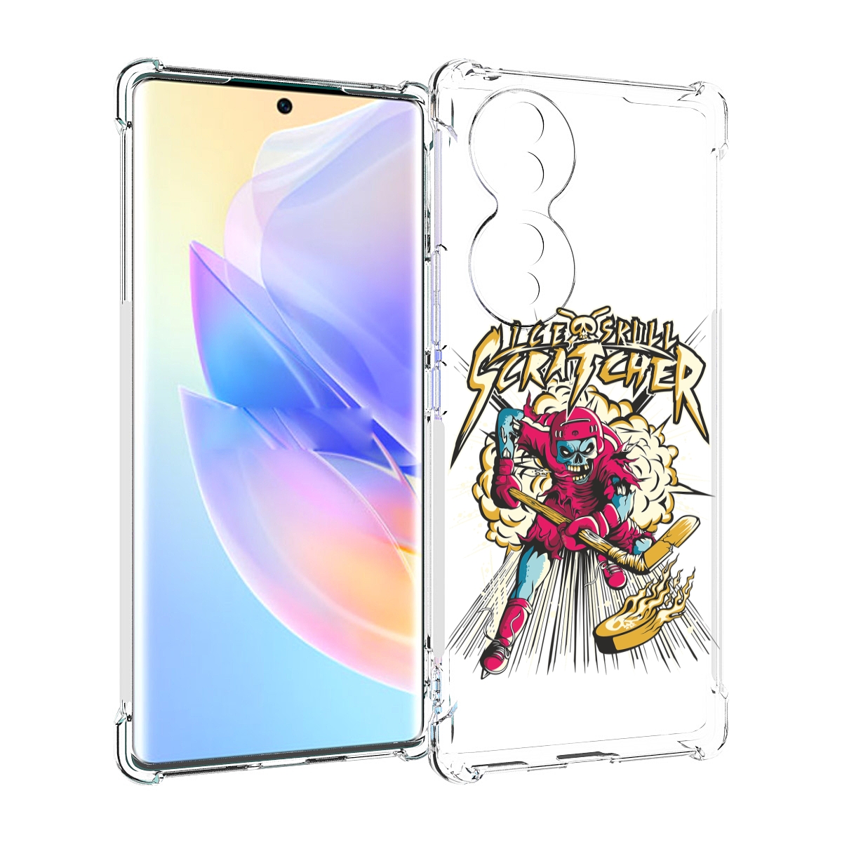 

Чехол MyPads нарисованный скелет хоккеист для Honor 70, Прозрачный, Tocco