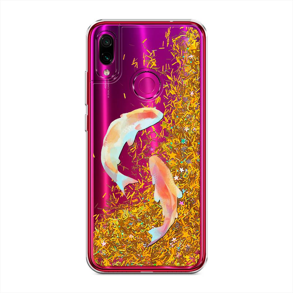 

Жидкий чехол с блестками "Акварельные карпы" на Xiaomi Redmi Note 7, 34790-1