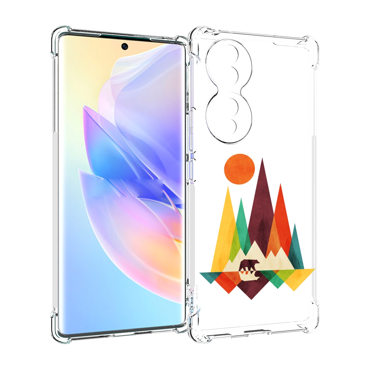 

Чехол MyPads нарисованные горы с медведем для Honor 70, Прозрачный, Tocco