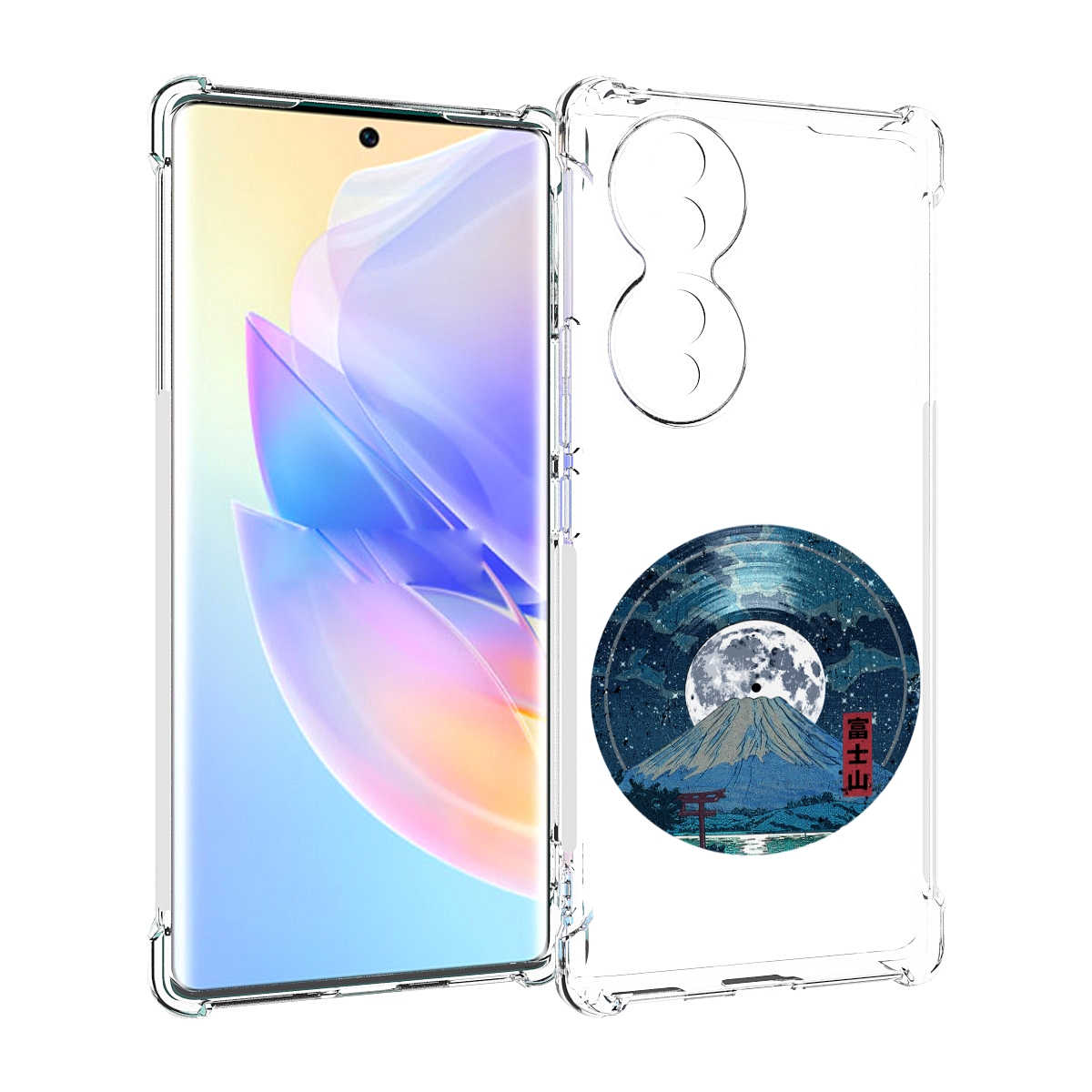 

Чехол MyPads нарисованная виниловая гора с луной для Honor 70, Прозрачный, Tocco