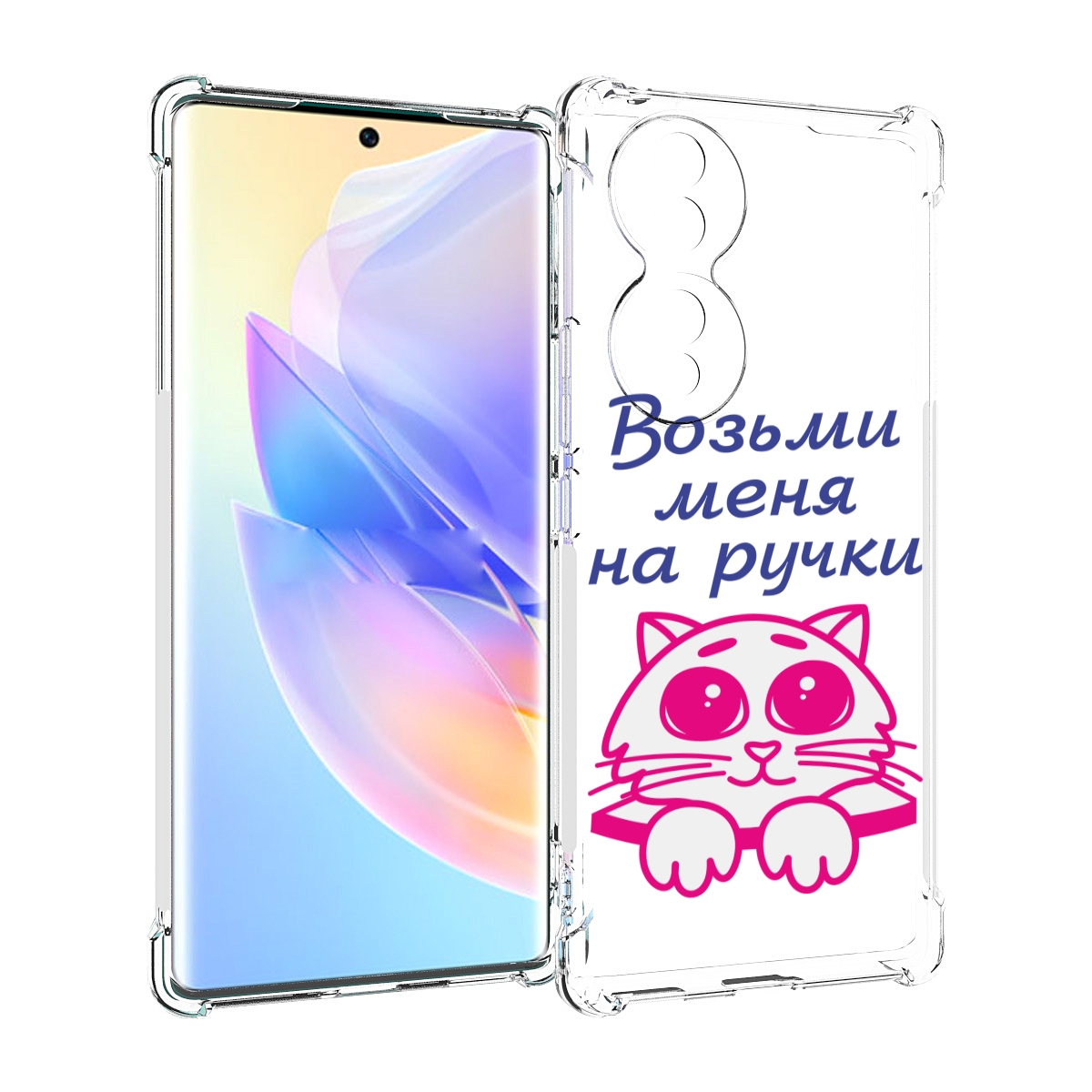 

Чехол MyPads мяу для Honor 70, Прозрачный, Tocco
