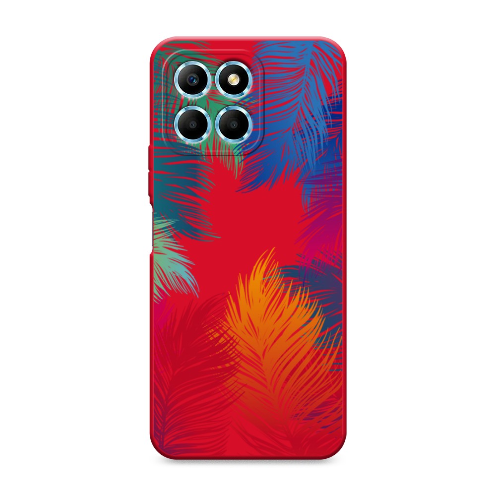 

Чехол Awog на Honor X6/X6s "Рамка из перьев", Красный, 6120253-1
