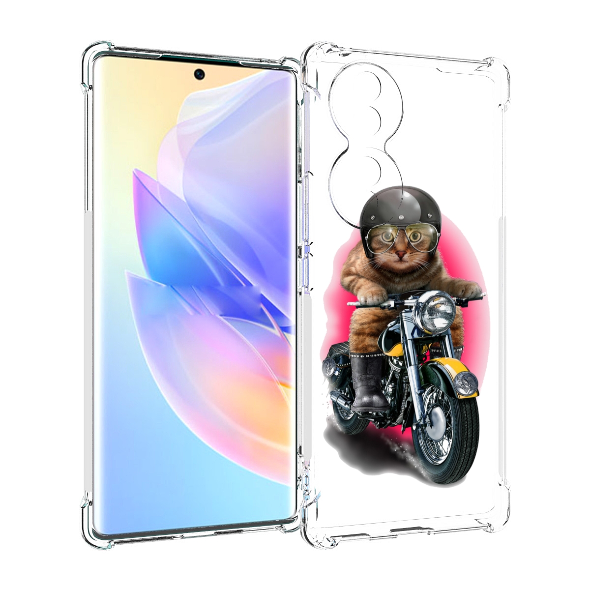 

Чехол MyPads мото-кот для Honor 70, Прозрачный, Tocco
