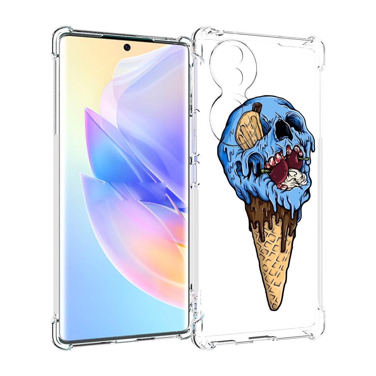 

Чехол MyPads мороженное череп для Honor 70, Прозрачный, Tocco