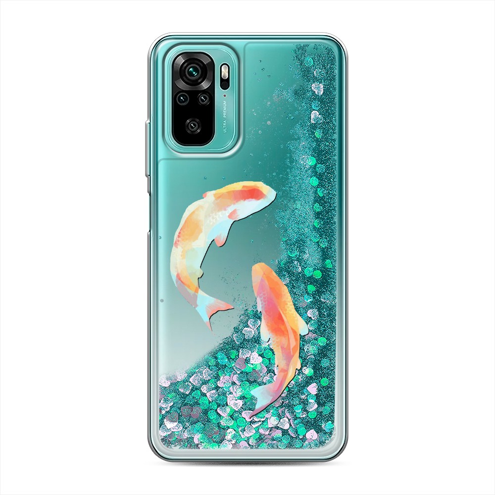 

Жидкий чехол с блестками "Акварельные карпы" на Xiaomi Redmi Note 10S