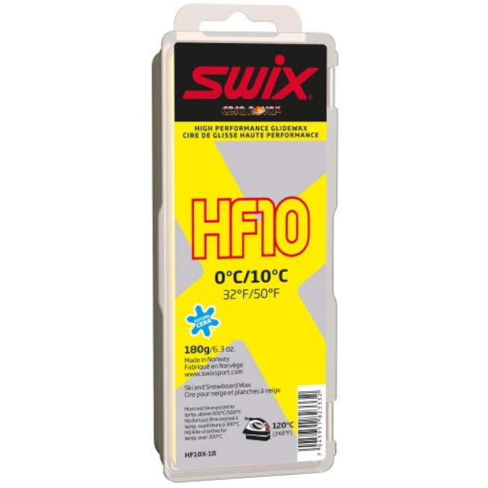 Парафин высокофтористый SWIX HF10X Yellow (0°С +10°С) 180 г.