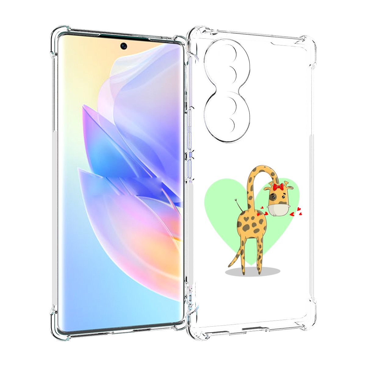 

Чехол MyPads Влюбленный жираф 14 февраля для Honor 70, Прозрачный, Tocco