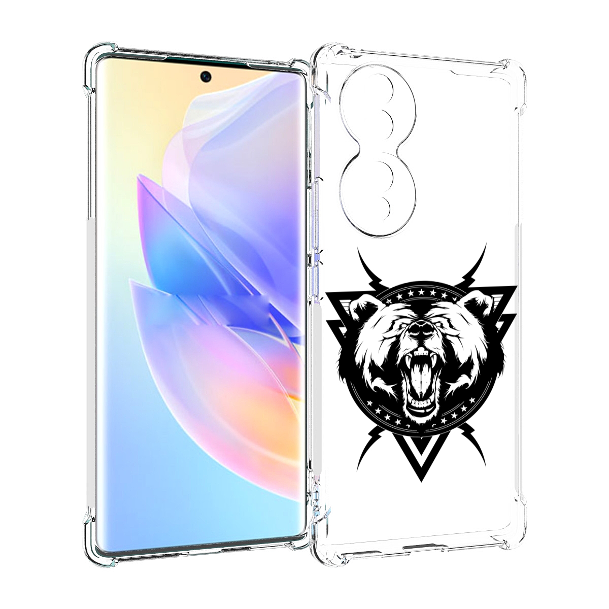 

Чехол MyPads медведь в треугольнике для Honor 70, Прозрачный, Tocco