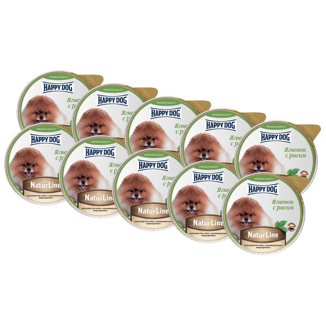 

Консервы для собак Happy Dog Natur Line, ягненок, рис, 10шт по 125г