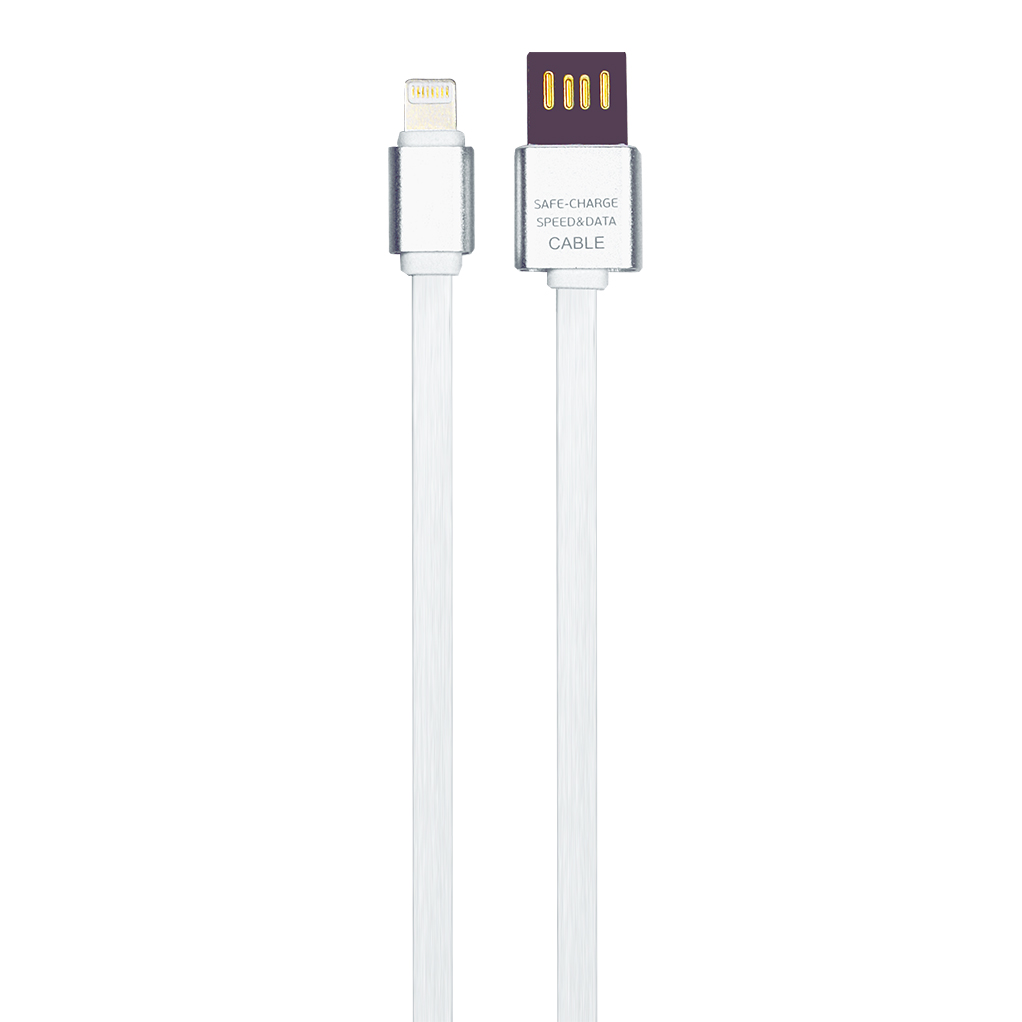 фото Кабель usb 2.0 - iphone/ipod/ipad 8pin, 1м, 2.1a, реверс., плоский, olmio,