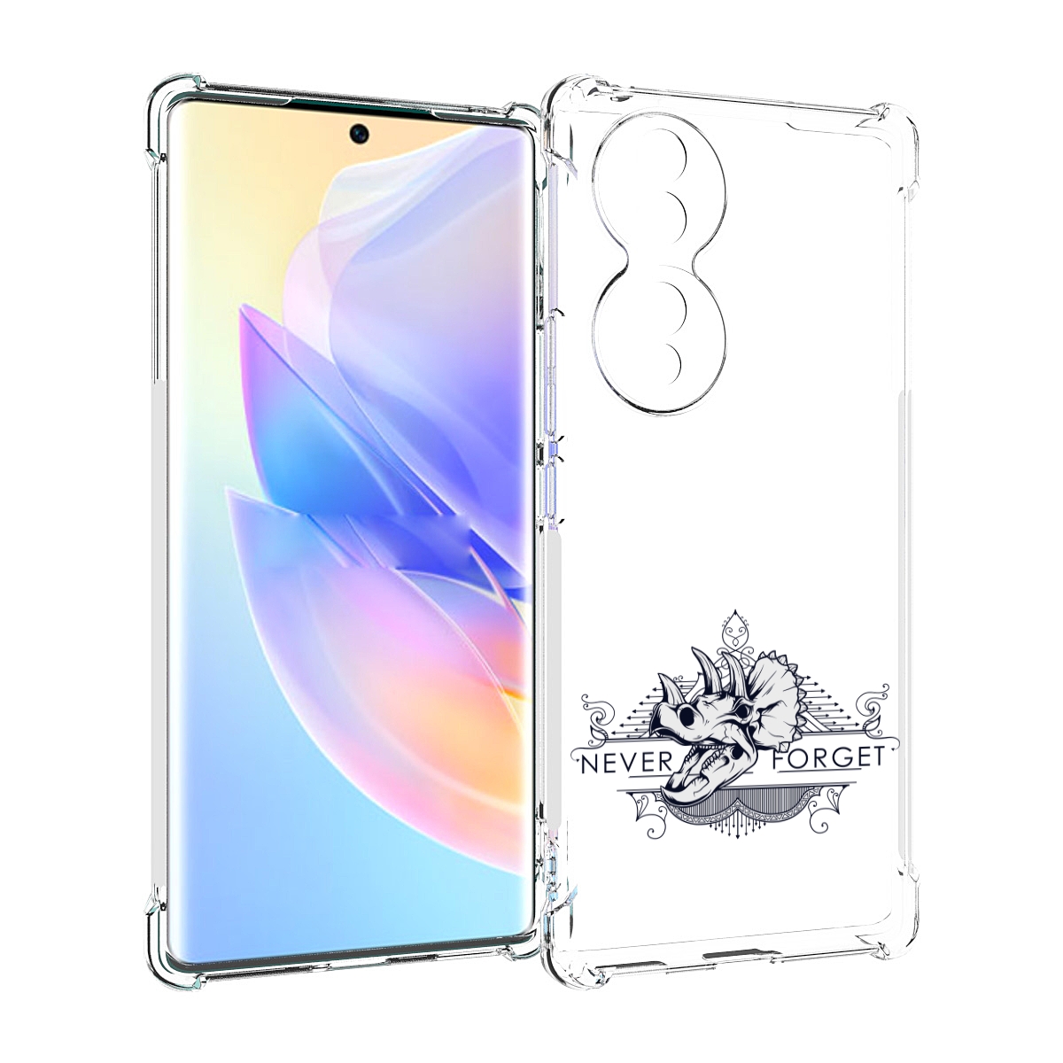 

Чехол MyPads логотип носорога никогда не забуду для Honor 70, Прозрачный, Tocco