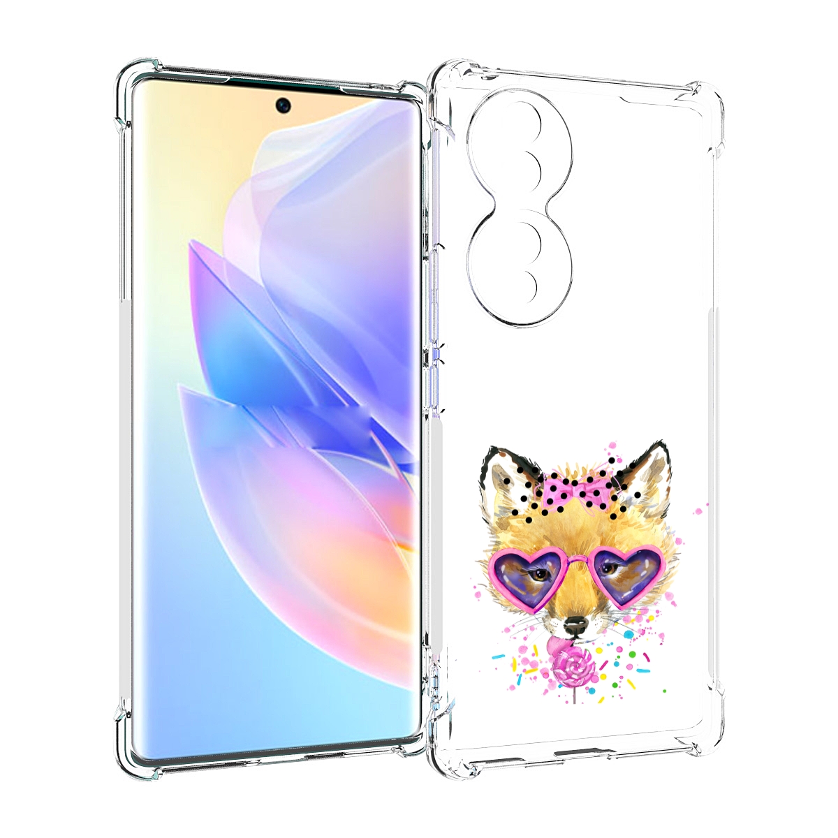

Чехол MyPads лисенок с бантиком для Honor 70, Прозрачный, Tocco