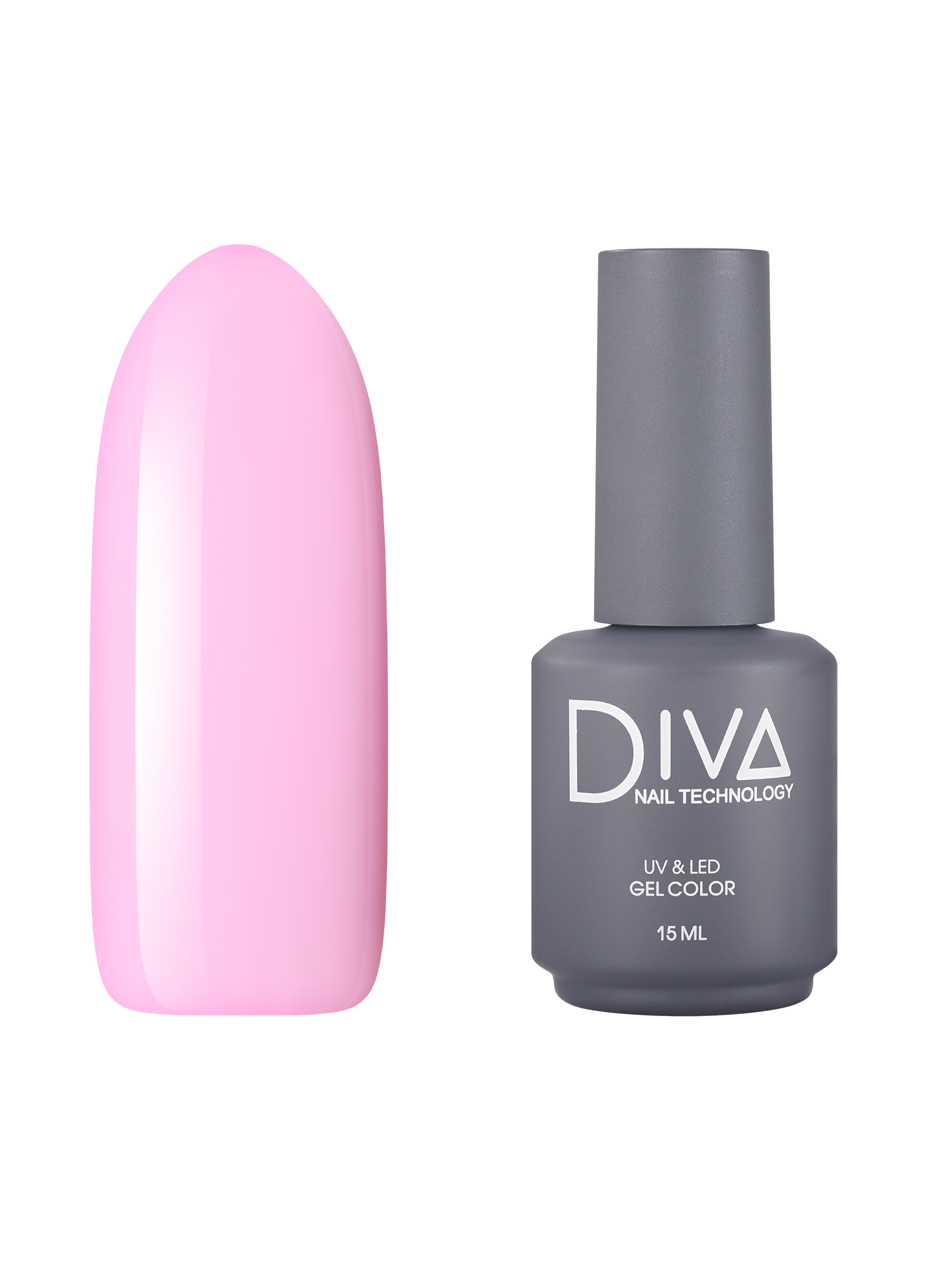 

Гель-лак для ногтей Diva Nail Technology плотный светлый насыщенный розовый 15 мл, Gel Color