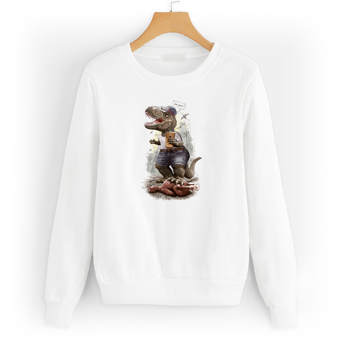 

Свитшот белый CoolPodarok So good динозавр, 2W015668