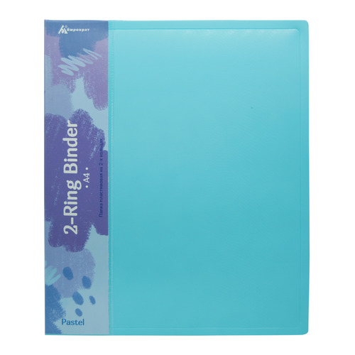 

Упаковка папок на кольцах Бюрократ Pastel PAST0812/2RBLUE 2шт колец голубой