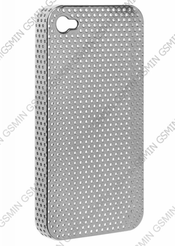 

Чехол-накладка для Apple iPhone 4 Перфорированная хромированная (Серебристая), Серебристый