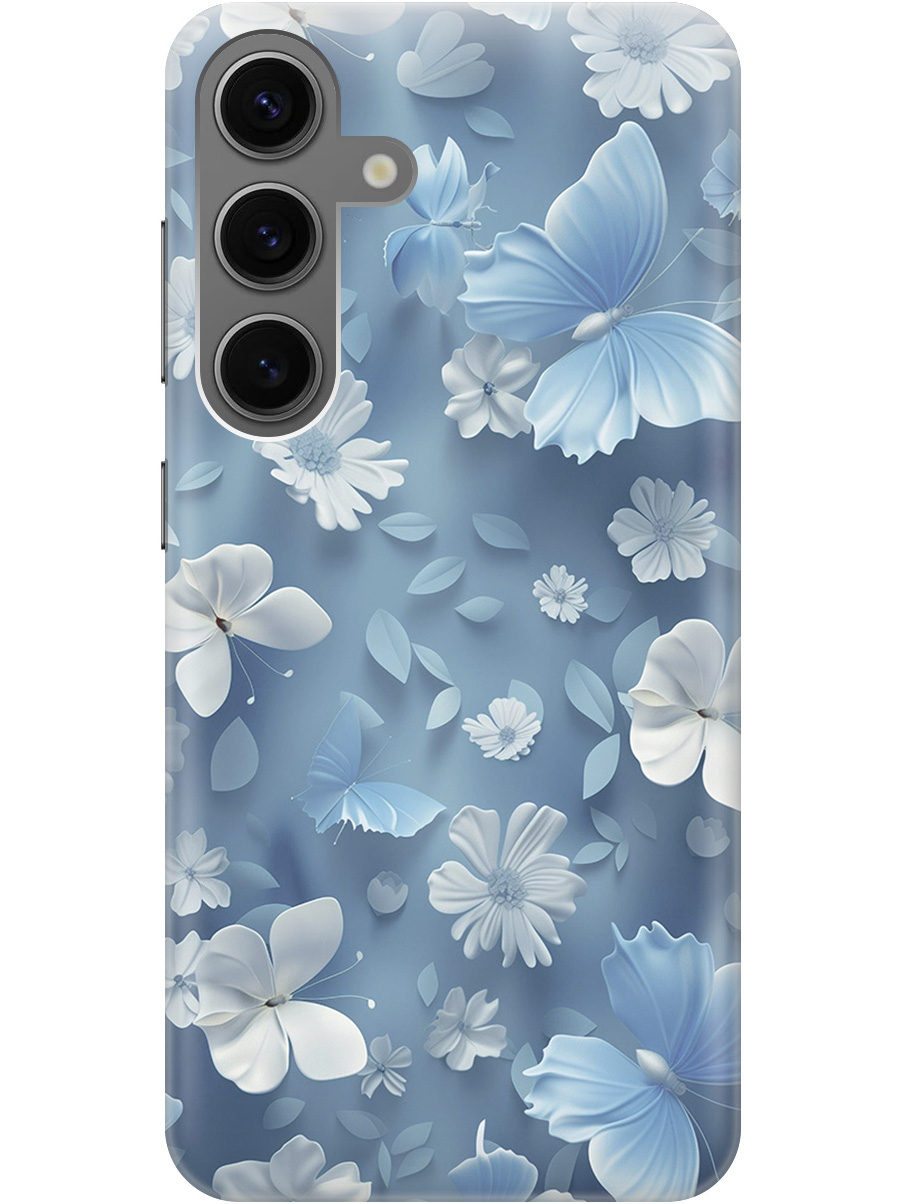 

Силиконовый чехол на Samsung Galaxy S24 с принтом "Голубые бабочки", Прозрачный;белый;голубой, 779825710