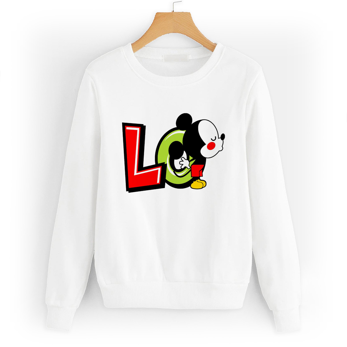 

Свитшот белый CoolPodarok Lo (Love любовь), W0113905