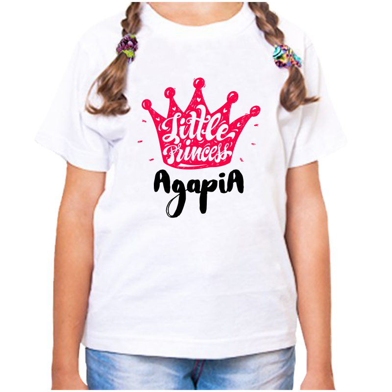 

Футболка девочке белая 28 р-р little princess агапия, Белый, fdd_little_princess_agapiya