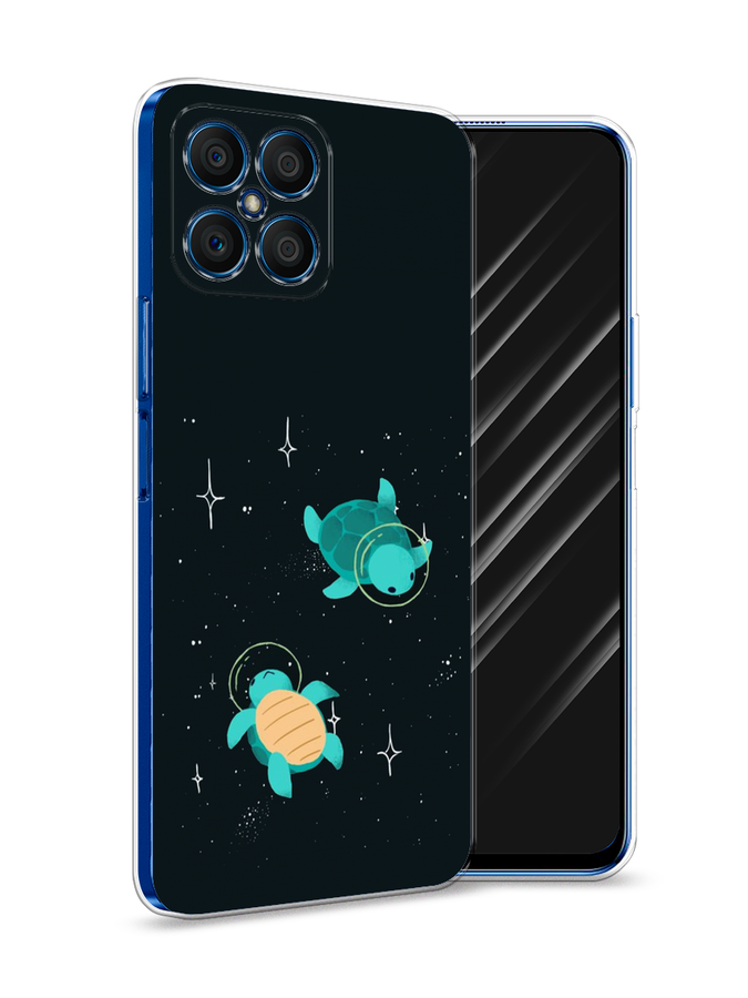 

Чехол Awog на Honor X8 "Черепашки космонавты", Черный;синий, 6107650-4
