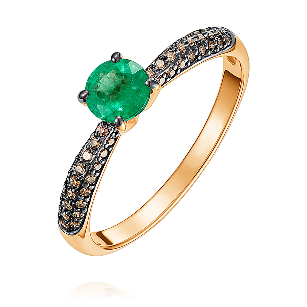 

Кольцо из красного золота с бриллиантом/изумрудом р.  ADAMAS 14038705/01-А50ДЧ-433, 14038705/01-А50ДЧ-433