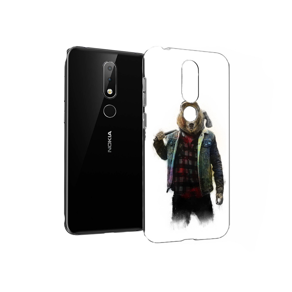 

Чехол MyPads Tocco для Nokia X6 медведь с топором (PT115295.99.469), Прозрачный, Tocco