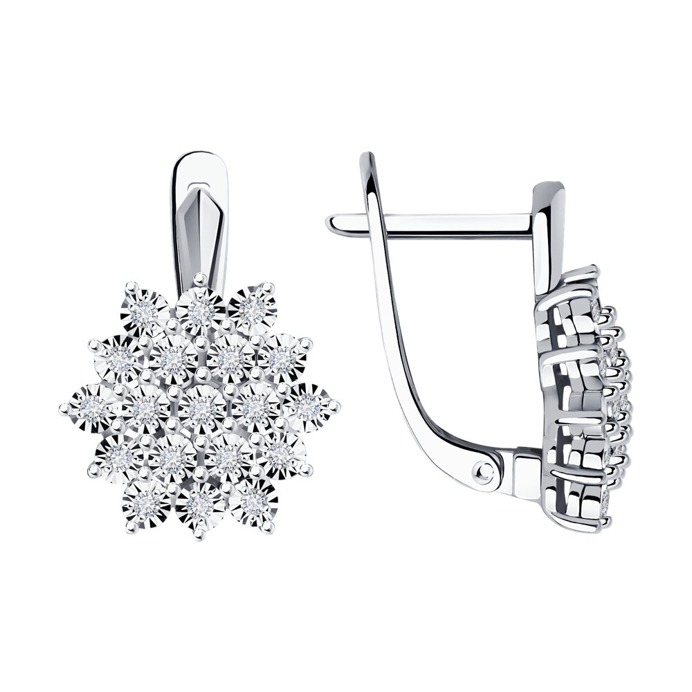 

Серьги из белого золота SOKOLOV Diamonds 1021980-3, бриллиант, 1021980-3